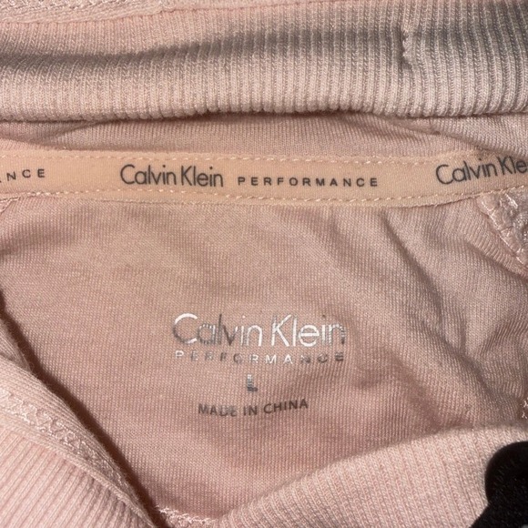 Calvin Klein Performance Pink Hoodie Black Side Stripe Logo Hood Sweatshirt L - Picture 5 of 10
